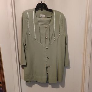 Elegant Green Blazer with Button Details